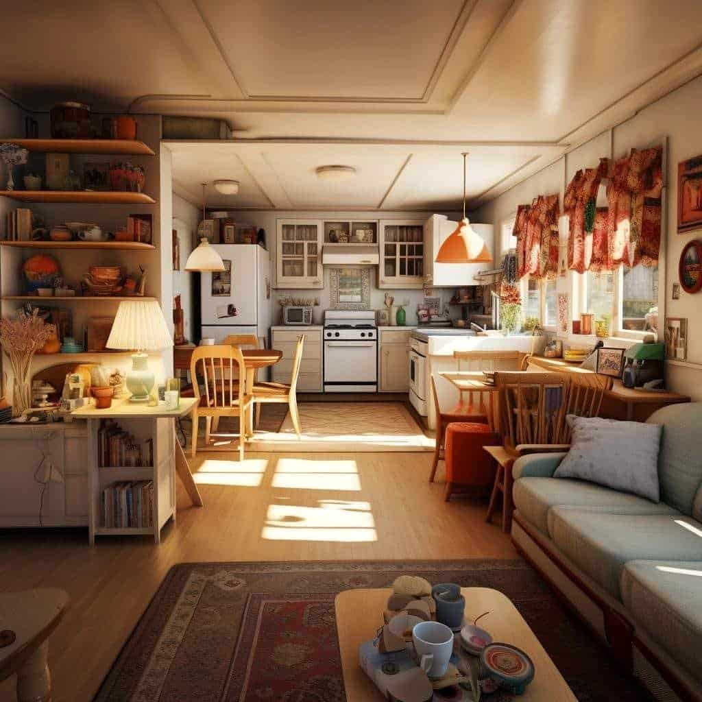sala conjugada com cozinha
