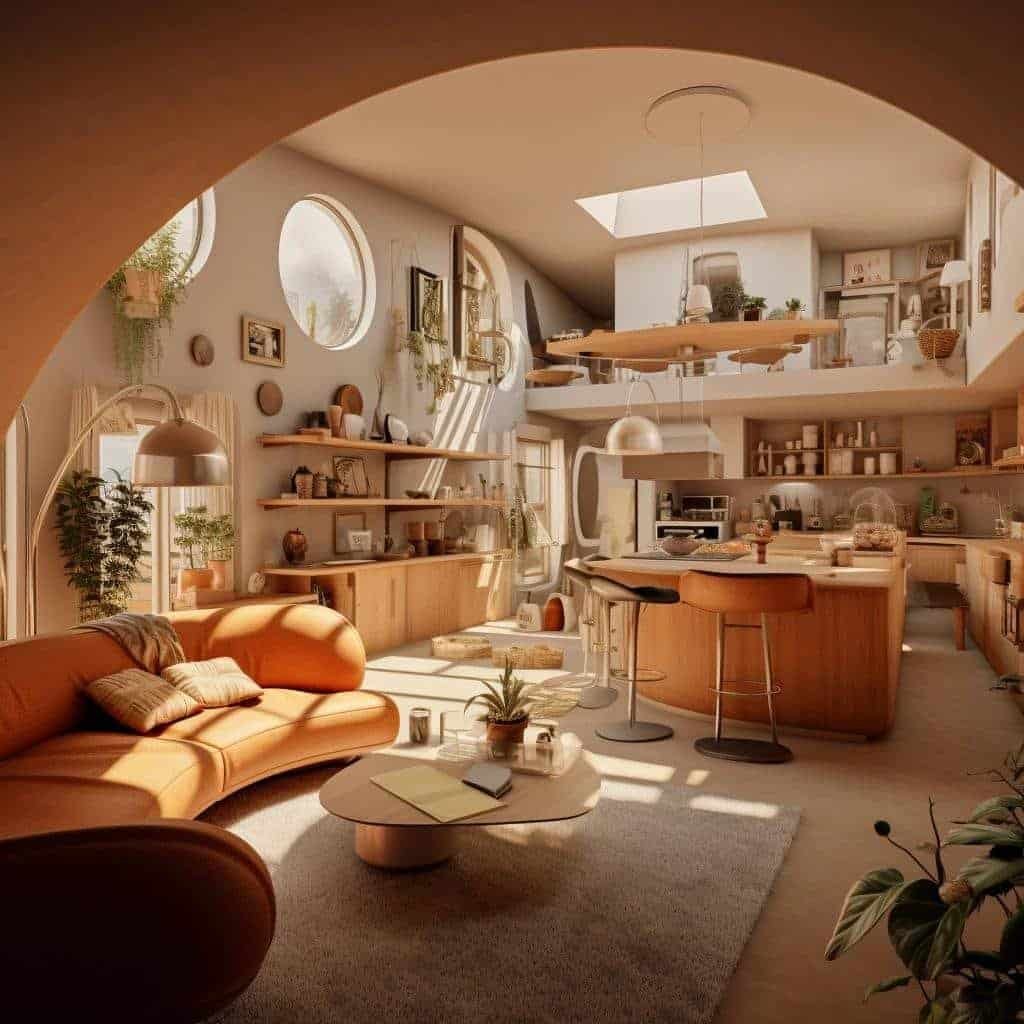 sala conjugada com cozinha