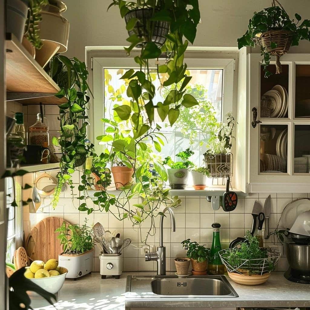 plantas na decoracao da cozinha