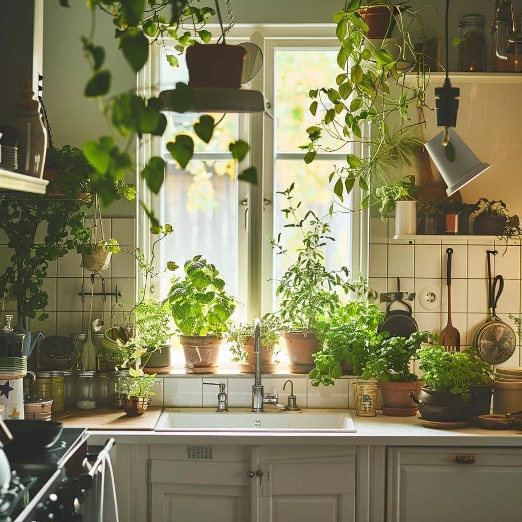 plantas na decoracao da cozinha