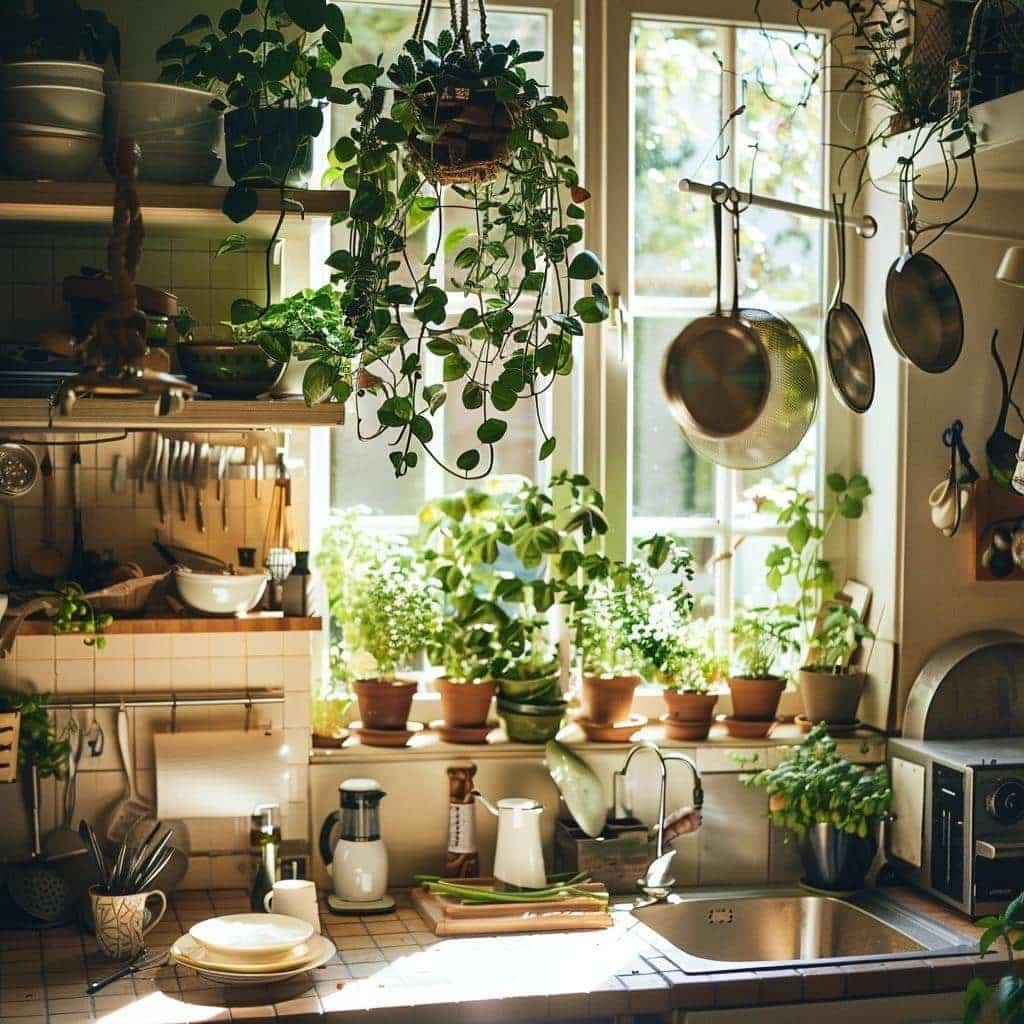 plantas na decoracao da cozinha